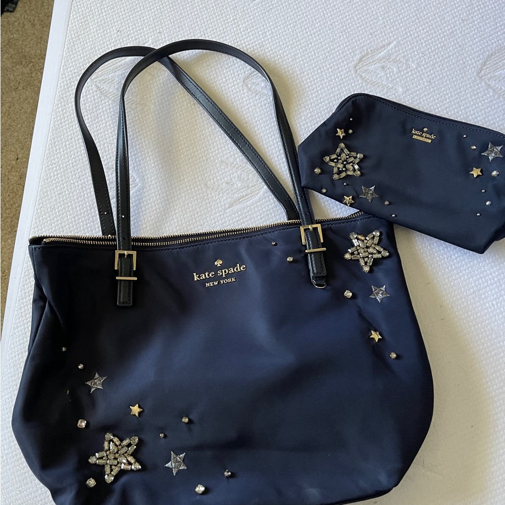Kate Spade tote with matching wallet/cosmetic holder